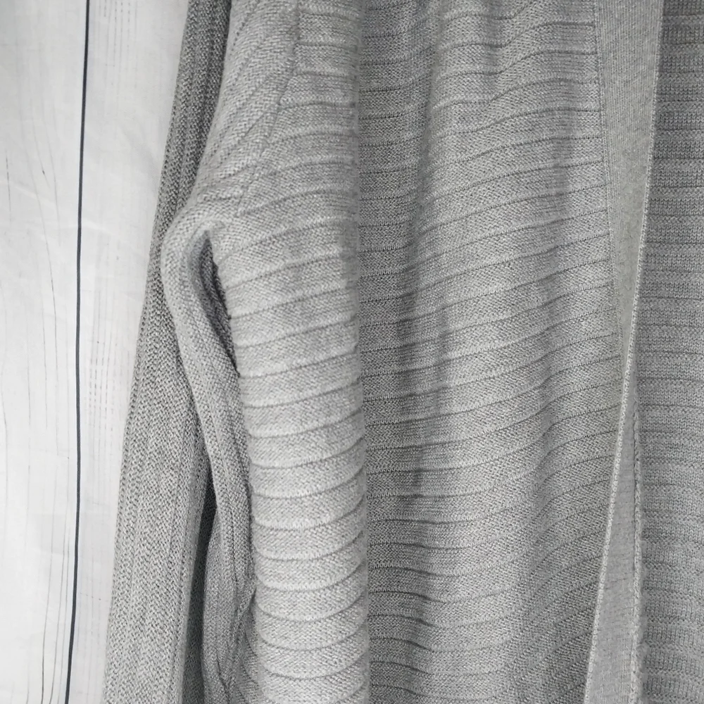 J.JILL gray wide ribbed open drapey cardigan sweater size XL Womens